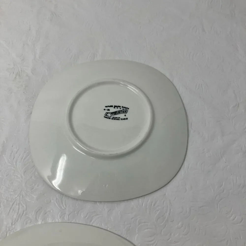 Taylor Smith & Taylor Conversation Day Lily Set Of 4 Saucers DAYLILY